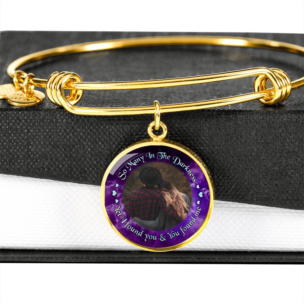 Personalized Photo So Many In The Darkness Yet I Found You And You Found Me Circle Pendant Necklace