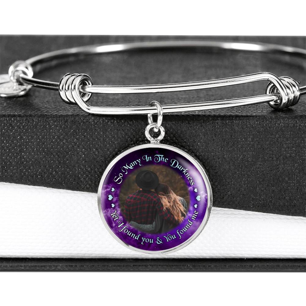 Personalized Photo So Many In The Darkness Yet I Found You And You Found Me Circle Pendant Necklace