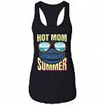 hot mom, Black, Ladies Racerback Tank