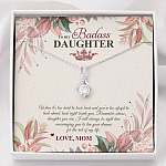 To My Badass Daughter Live Your Dream Alluring Beauty Necklace - Crown Daughter Necklace From Mom - Alluring Beauty Necklace