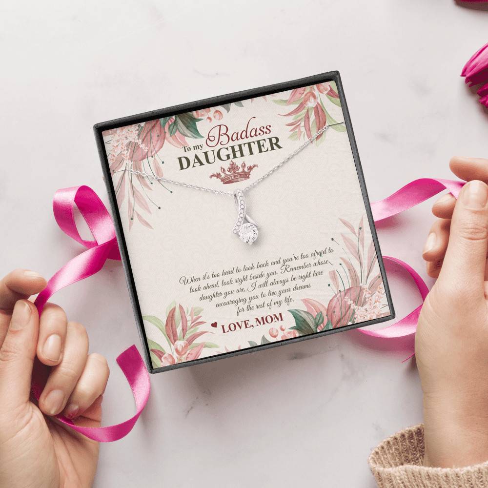 To My Badass Daughter Live Your Dream Alluring Beauty Necklace - Crown Daughter Necklace From Mom