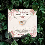 To My Badass Daughter Live Your Dream Interlocking Hearts Pendant Necklace - Crown Daughter Necklace From Mom