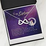 To My Sister How Can I Express How Important She Is To Me BFF Bestie Infinity Heart Pendant Necklace