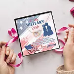 Personalized Name To My Military Wife Behind Every Strong Soldier Interlocking Hearts Pendant Necklace