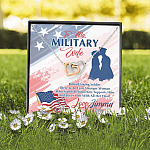 Personalized Name To My Military Wife Behind Every Strong Soldier Interlocking Hearts Pendant Necklace