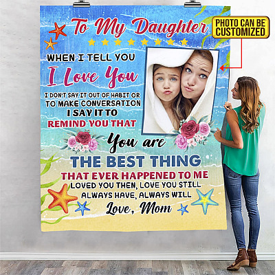 Alternative view of Personalized Photo To My Daughter When I Tell You I Love You Fleece Blanket - Custom Photo Daughter Gift