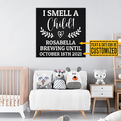 Alternative view of I Smell a Child Canvas - Customized Halloween Framed Canvas Prints - Unframed Poster - Funny Wall Art Gift for Kids