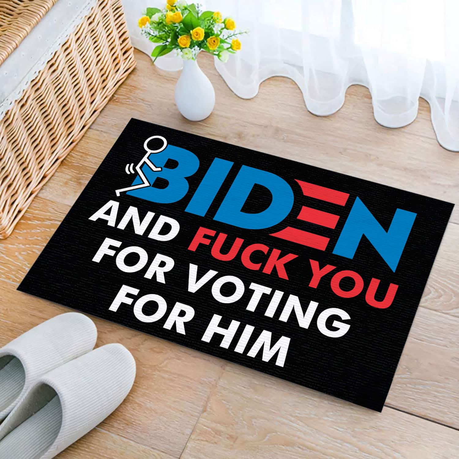 55 HG uu tien. Fuck Biden Doormat Doormat mockup 2