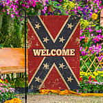 10VT. Welcome Confederate flag Garden Flag Mockup 4
