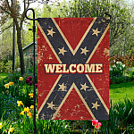 10VT. Welcome Confederate flag Garden Flag Mockup 5