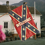 10VT. Welcome Confederate flag House Flag Mockup 4