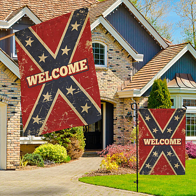 Alternative view of Welcome Confederate Outdoor House Flag - Confederate States Of America Home Garden Flag