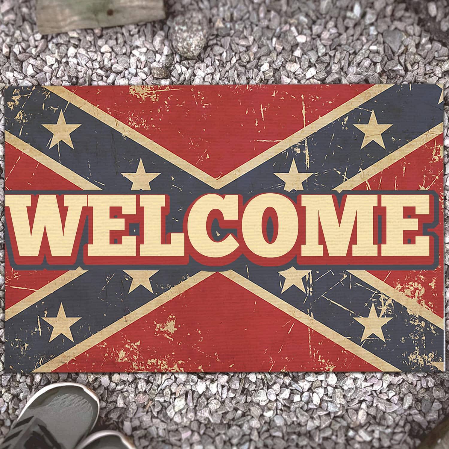 10VT. Welcome Confederate Doormat mockup 13