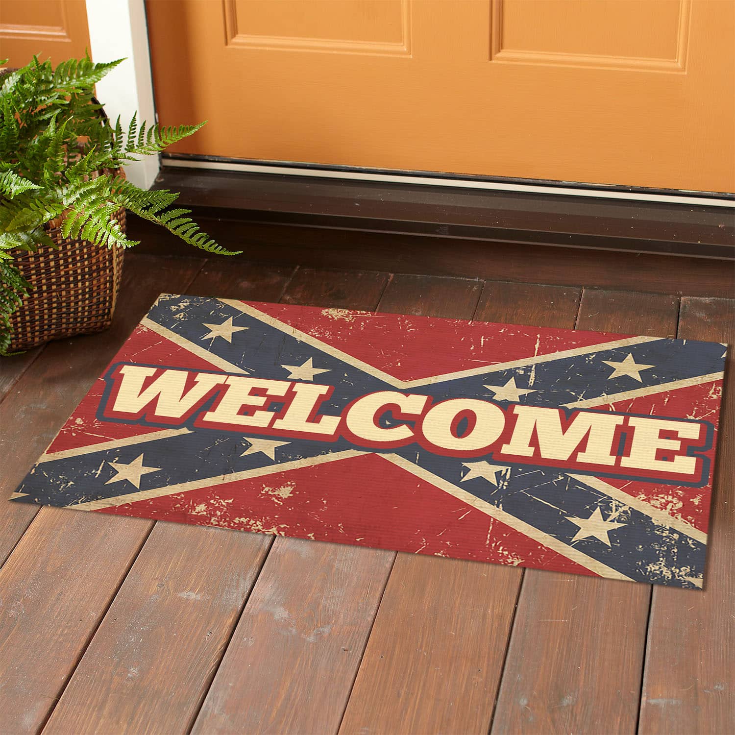 10VT. Welcome Confederate Doormat mockup 1