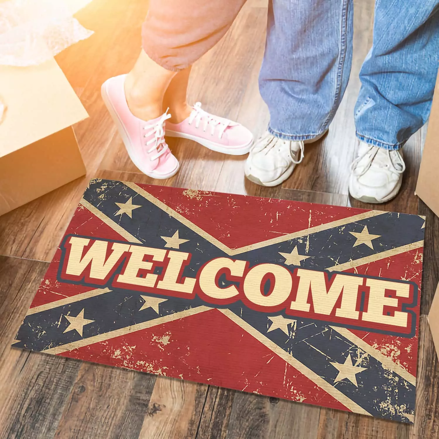 10VT. Welcome Confederate Doormat mockup 6