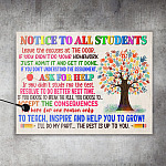 Notice To All Students Leave The Excuses At The Door Funny Classroom Framed Canvas Prints - Unframed Poster