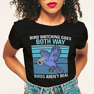 Alternative view of Birds Aren't Real Funny American Conspiracy Theory T-shirt - V-Neck Tee