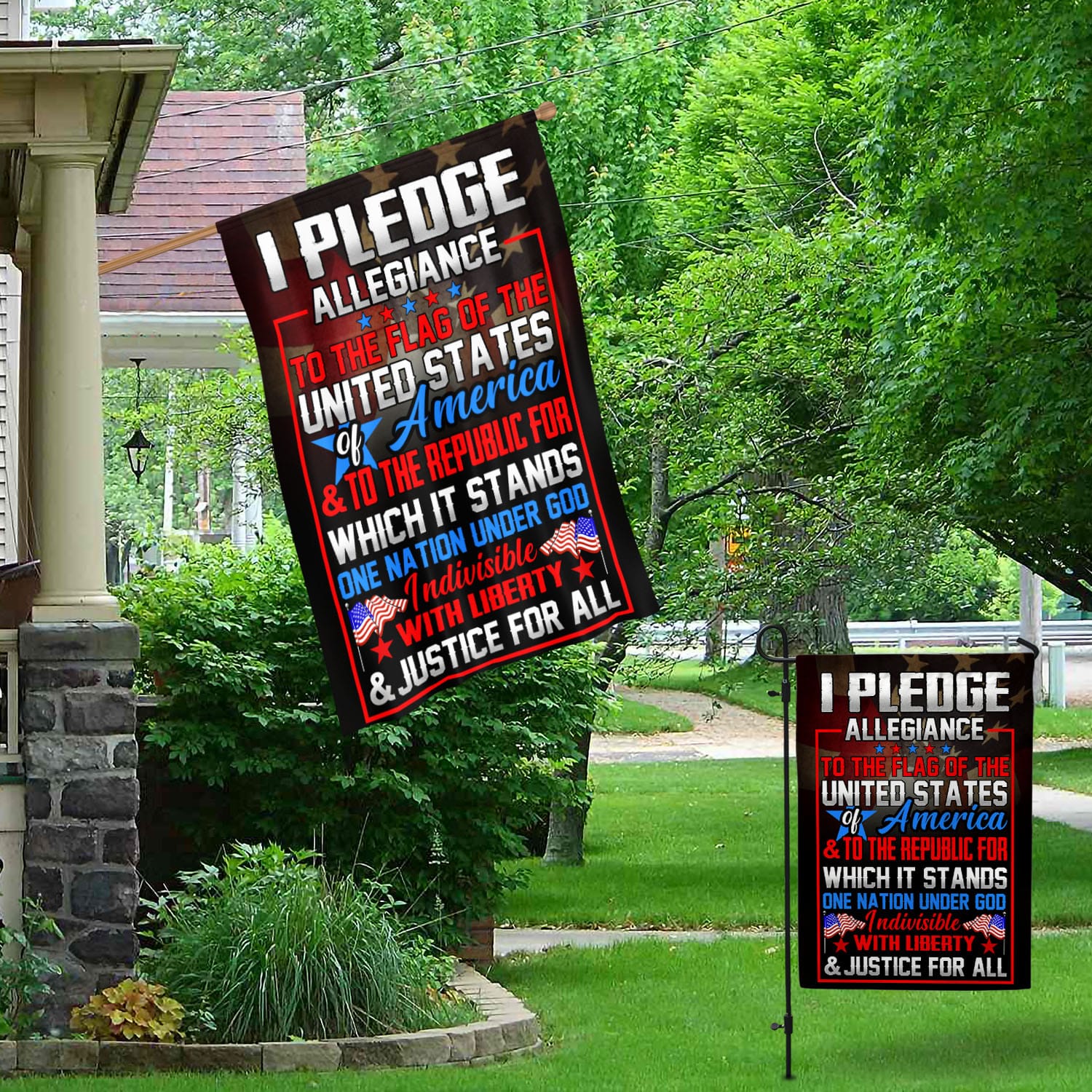 2VT. I Pledge Allegiance Of The US Garden & House Mockup 1