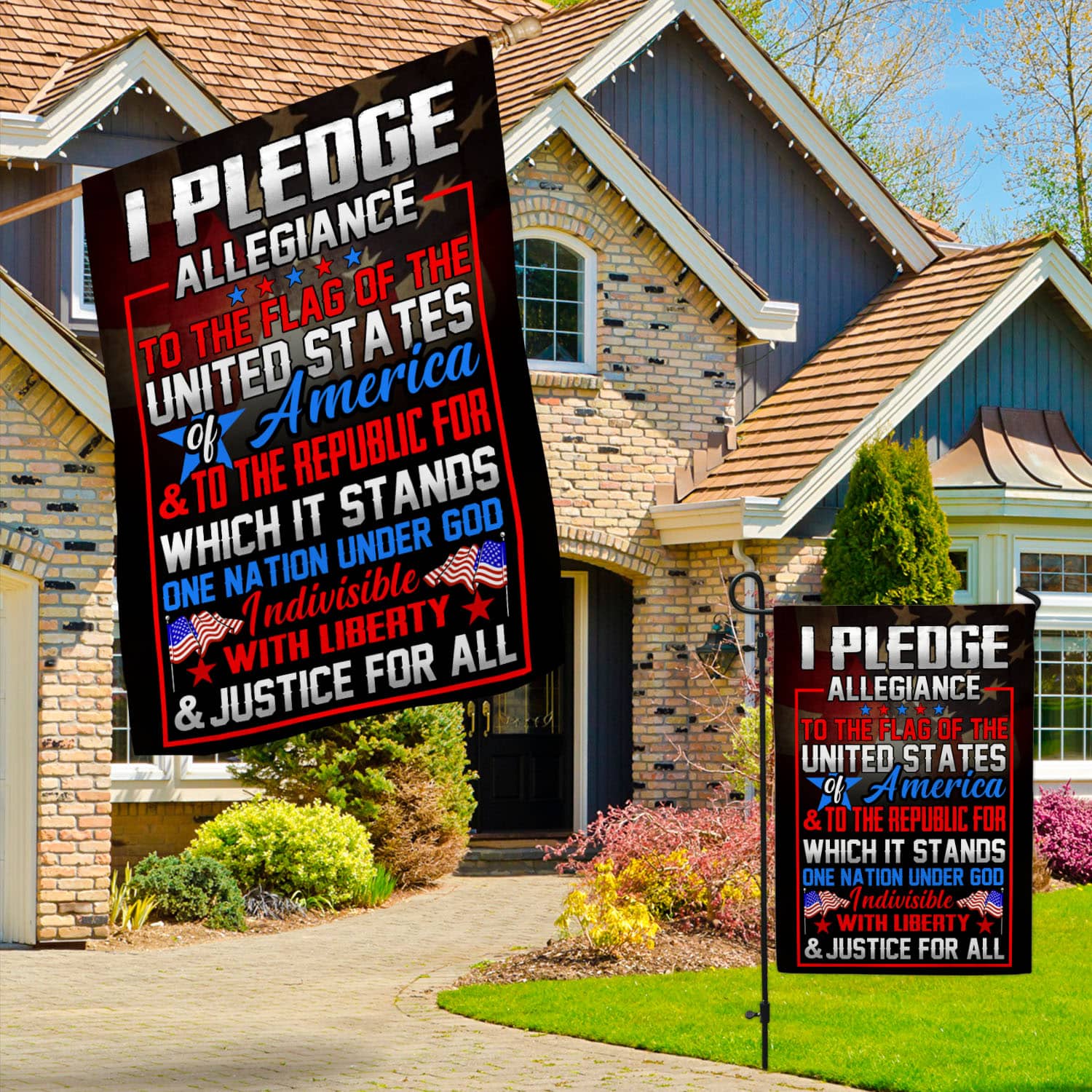 2VT. I Pledge Allegiance Of The US Garden & House Mockup 3