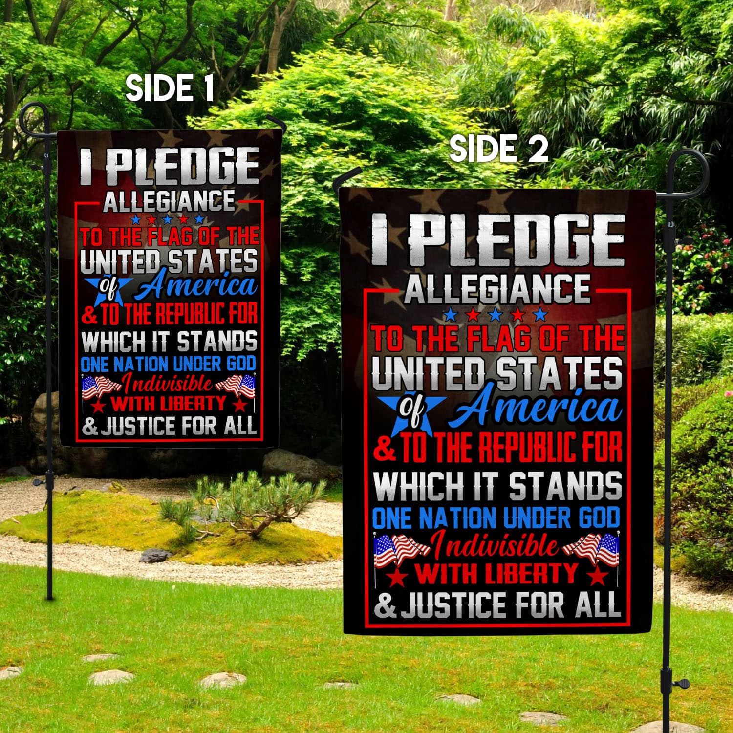 2VT. I Pledge Allegiance Of The US Garden Flag Mockup 2 Side