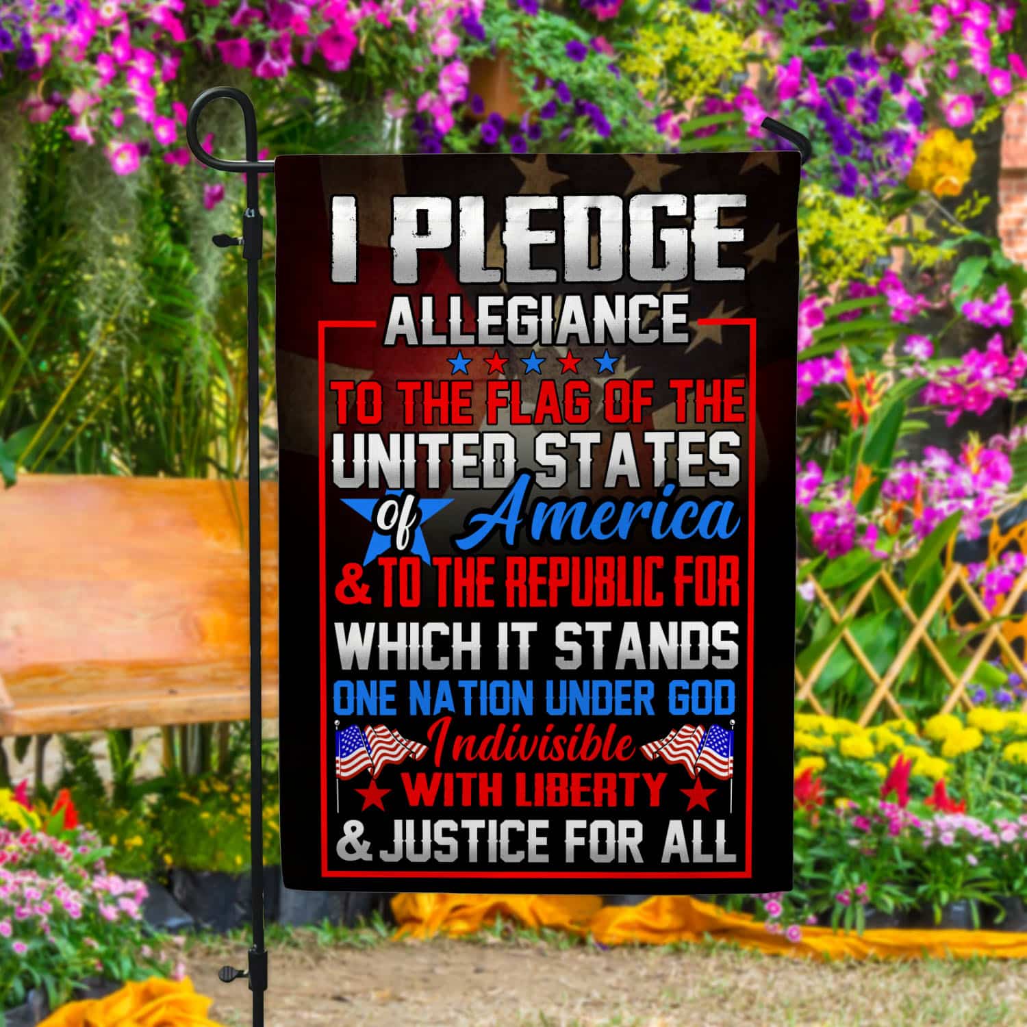 2VT. I Pledge Allegiance Of The US Garden Flag Mockup 4