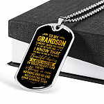 To My Grandson Someday When The Pages Of My Life End I Know That You Will Be One Dog Tag Pendant Necklace