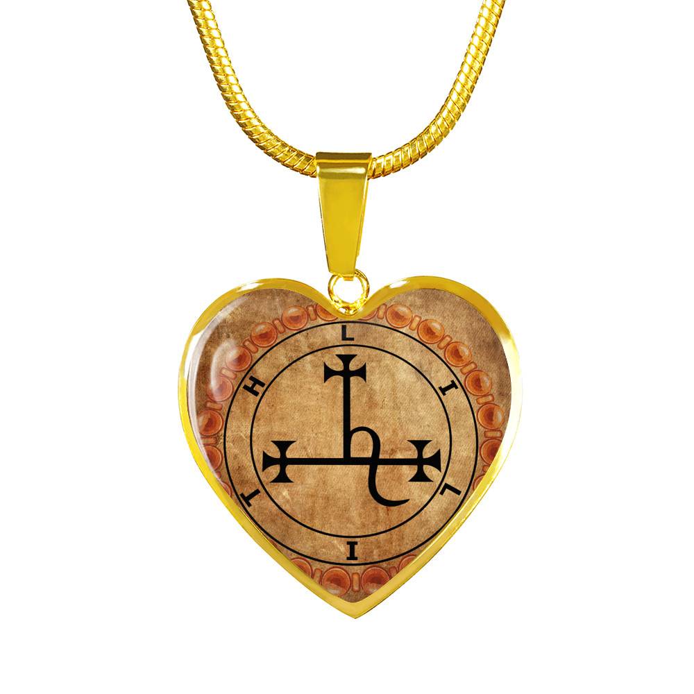 Sigil of Lilith Vintage Necklace Lilith Sigil Seal Heart Pendant Necklace - Bangle Sigil of Lilith Vintage Necklace Lilith Sigil Seal Heart Pendant Necklace - Bangle