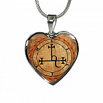 Sigil of Lilith Vintage Necklace Lilith Sigil Seal Heart Pendant Necklace - Bangle Sigil of Lilith Vintage Necklace Lilith Sigil Seal Heart Pendant Necklace - Bangle