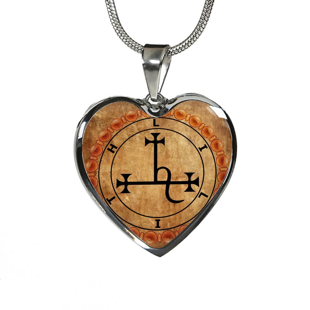 Sigil of Lilith Vintage Necklace Lilith Sigil Seal Heart Pendant Necklace - Bangle Sigil of Lilith Vintage Necklace Lilith Sigil Seal Heart Pendant Necklace - Bangle