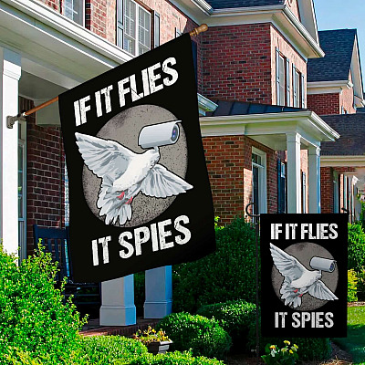 Alternative view of Birds Aren't Real American Conspiracy Theory Garden Flag - House Flag - Wall Flag