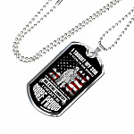 I Taught My Son To Stand Up For Himself Dog Tag Pendant Necklace - Proud Veteran Dad Gift