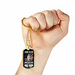 I Taught My Son To Stand Up For Himself Dog Tag Pendant Necklace - Proud Veteran Dad Gift