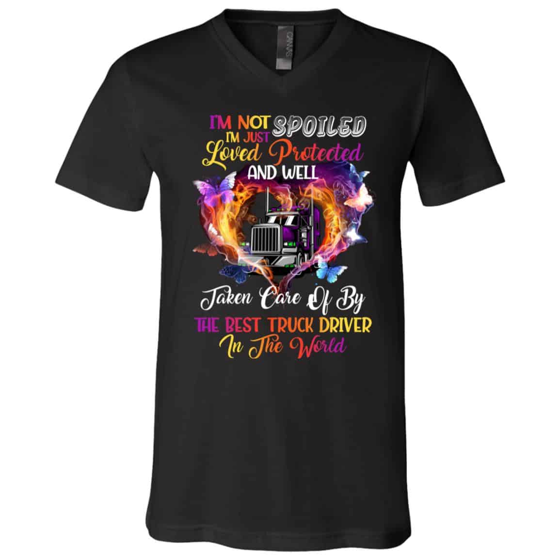 I'm Not Spoiled I'm Just Tee, Black, V-Neck T-Shirt
