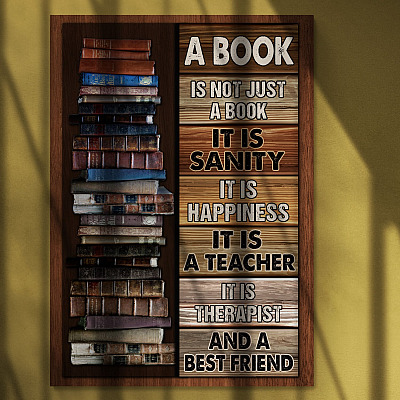 Alternative view of Book Is Not Just a Book It Is Sanity It Is Happiness Book Gifts for Book Lovers Framed Canvas - Unframed Poster