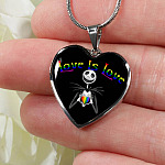 LGBT Pride Love Is Love Rainbow Jack Skellington Heart Pendant Necklace - Love Pride Heart Necklace LGBT Pride Love Is Love Rainbow Jack Skellington Heart Pendant Necklace - Love Pride Heart Necklace