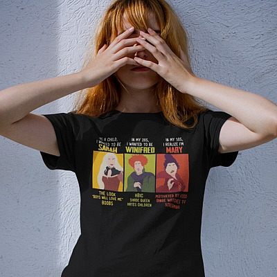 Alternative view of Halloween As A Child I Want To Be Sanderson Sisters T-Shirt - Funny Hocus Pocus Shirt