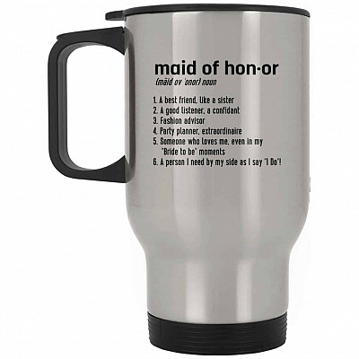 14 oz. Silver Travel Mug