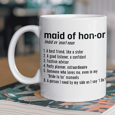Alternative view of Maid Of Honor Ceramic Coffee Mug - Beer Stein - Water Bottle - Color Changing Mug