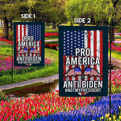 Alternative view of Pro America Anti Biden Not My President American Outdoor Garden Flag - House Flag - Wall Flag