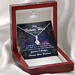 Personalized Saying To My Future Wife Soulmate I Not Be Your First Kiss Couple Whisper Alluring Beauty Necklace