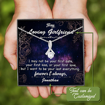 Alternative view of Personalized Saying To My Future Wife Soulmate I Not Be Your First Kiss Couple Whisper Alluring Beauty Necklace