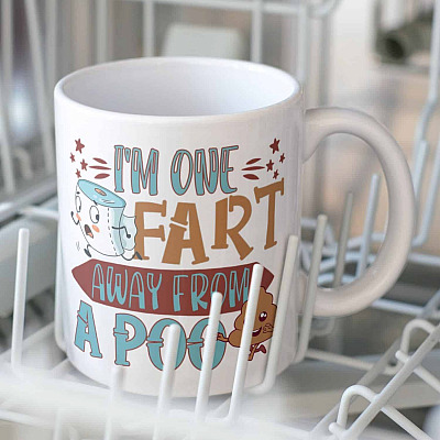 Alternative view of I’m One Fart Away From A Poo Coffee Mug - Beer Stein - Water Bottle