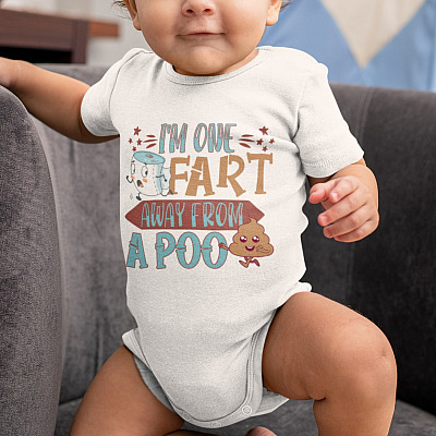 Alternative view of I’m One Fart Away From A Poo Baby Onesie - Baby Infant Suit