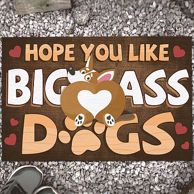 Alternative view of Hope You Like Big Ass Dogs Corgi Gifts for Corgi Lovers Corgi Doormat Funny Indoor Outdoor Decorative Doormat