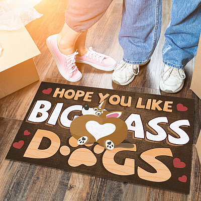 Hope You Like Big Ass Dogs Corgi Gifts for Corgi Lovers Corgi Doormat Funny Indoor Outdoor Decorative Doormat
