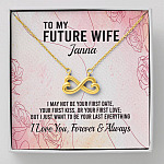 Personalized Name To My Future Wife Meeting You Was Fate Infinity Pendant Necklace - Infinity Heart Necklace (18K Yellow Gold)