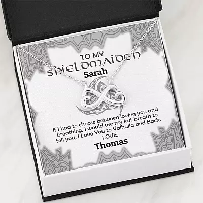 Personalized Name to My Shieldmaiden if I Had to Choose Between Loving You Infinity Pendant Necklace