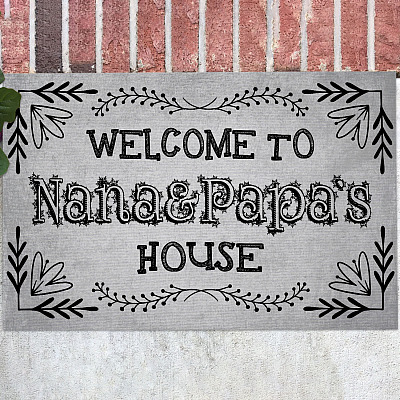 Welcome to Nana and Papa House - Nana and Papas House Doormat Entrance Indoor Outdoor Decorative Doormat