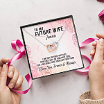 Personalized Name to My Future Wife I May Not Be Your First Date Interlocking Hearts Pendant Necklace