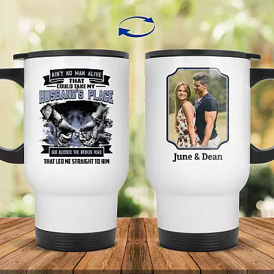 14 oz. White Travel Mug